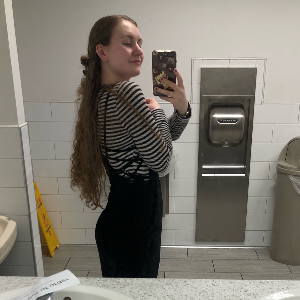 Free people black velvet lace up jumpsuit - Picture 7 of 12